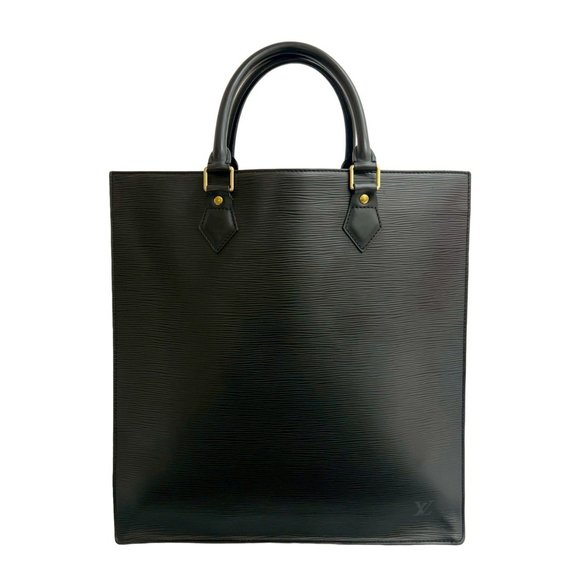 LOUIS VUITTON Vintage Black Leather Tote Bag - Picture 1 of 10